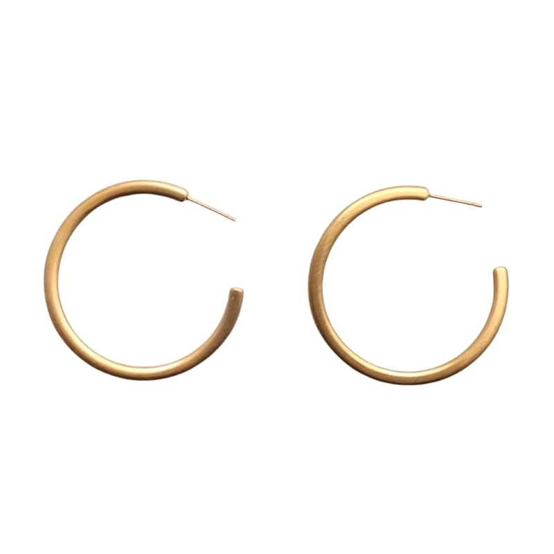 

[AJIRO ACCESSORY]P119 (Gold) surgical stainless steel mat gold hoop hoop earrings stainless delicate earrings gift present simple Fashionable
