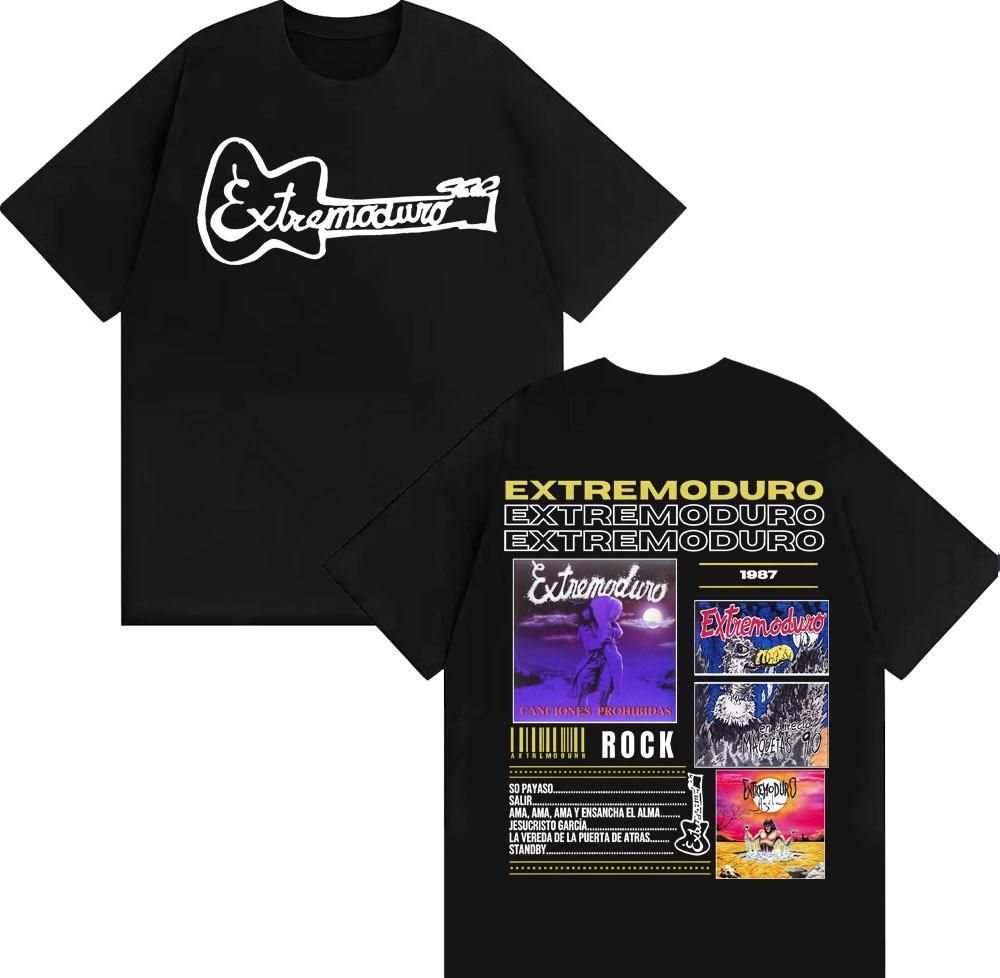 Rock Band Extremoduro Tour 2026 Cover TShirt Unisex Fashion Vintage Short Sleeve T Shirts Summer Pop Loose Unisex T Shirt