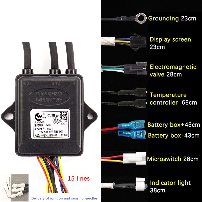 

Універсальний DC 3V Газова плита Водонагрівач Подвійне запалювання З контролем температури та дисплеєм Імпульсний запальник Перемикач A2
