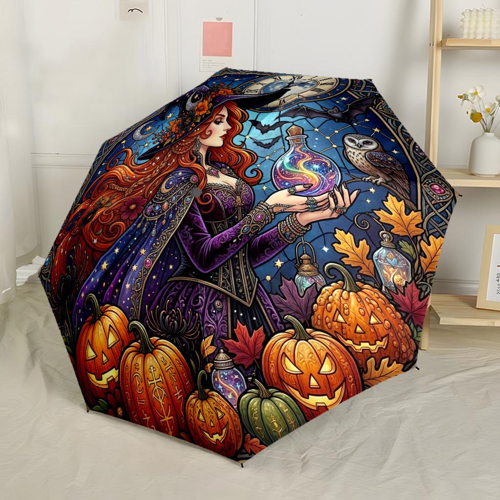 Magical Cosmic Meditation Outdoor Automatic Umbrella Compact 8-Rib Lightweight Sturdy Construction All-Season Umbrella for Travel Fashion Lovers