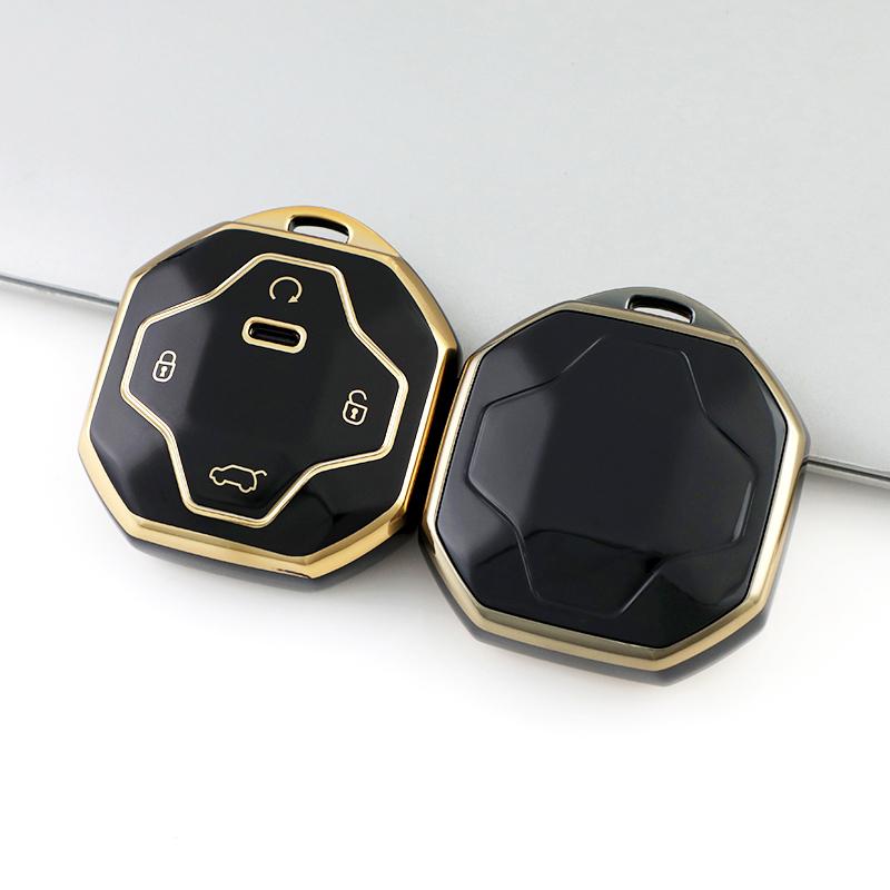 

Remote Case Shell Holder Fob Keyless Accessories TPU Car Key Cover for Jetour Traveller T1 T2 2025 2026 Freedom Freer gold edge key cover чёрный