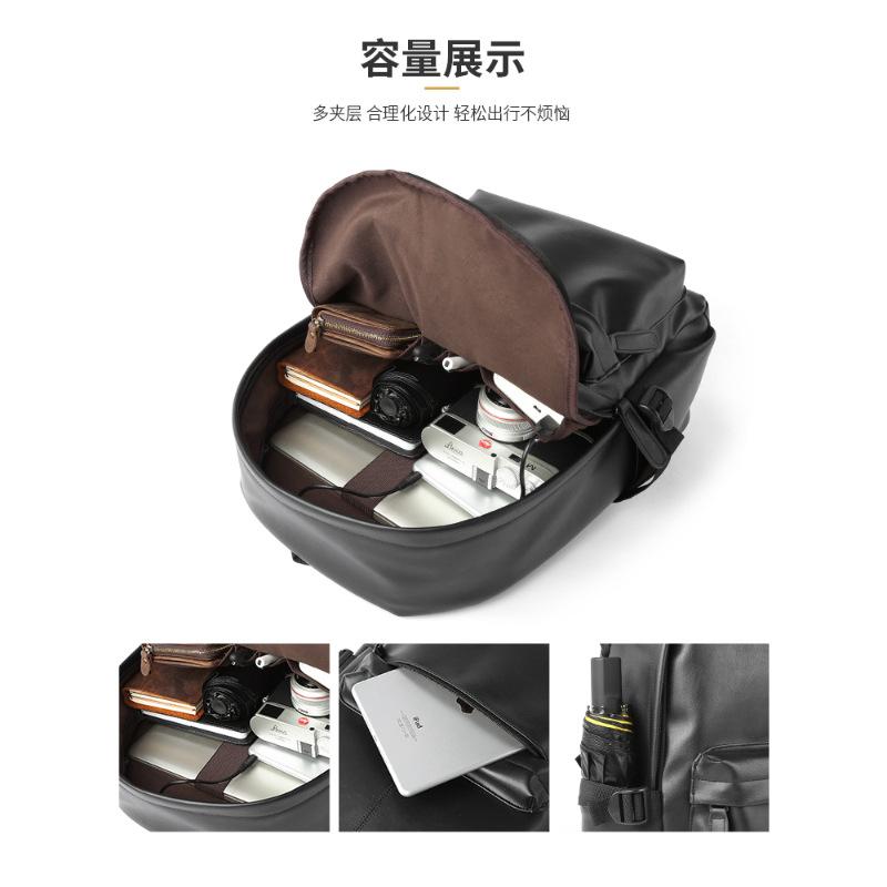 Schultasche Leder Herren Rucksack Große Kapazität Reisetasche Rucksack College Student Schultasche Lässig Business Computertasche Herren Tasche Damen
