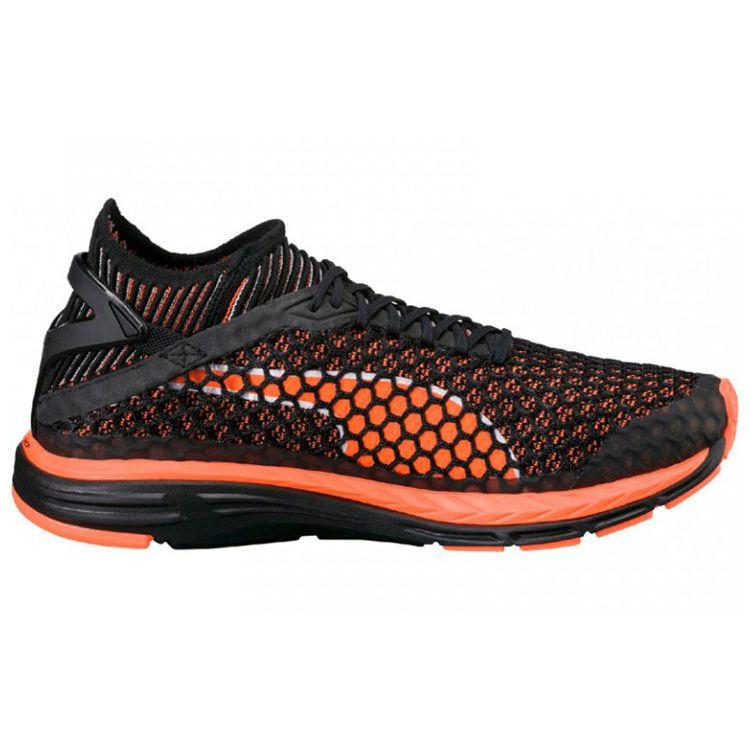 Puma Speed Ignite Netfit Running Shoes Men Sneakers Black Orange 189937-03