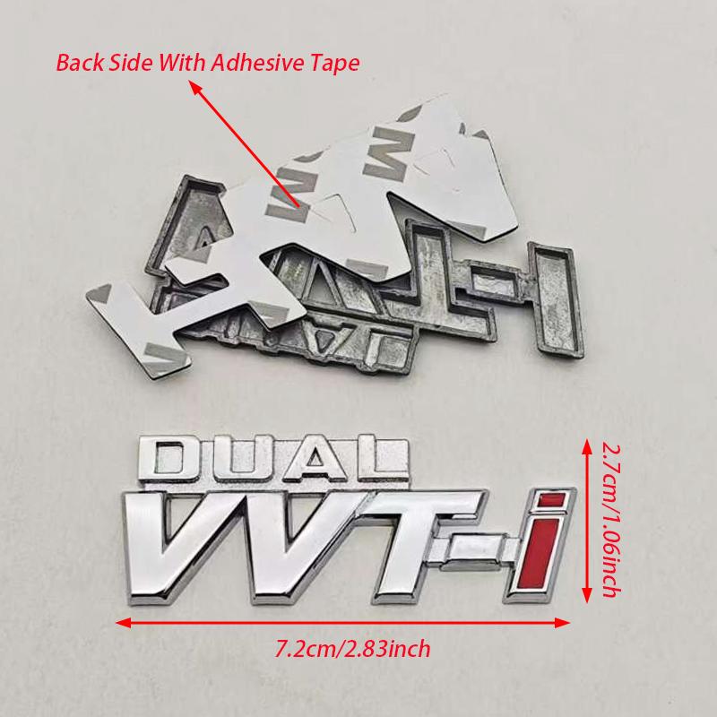 3D Metall Autoaufkleber Logo DUAL VVT-i Emblem Heckklappe Kotflügel Abzeichen Aufkleber Für TOYOTA Dual VVT-i Camry COROLLA YARiS Rav4 PRIUS