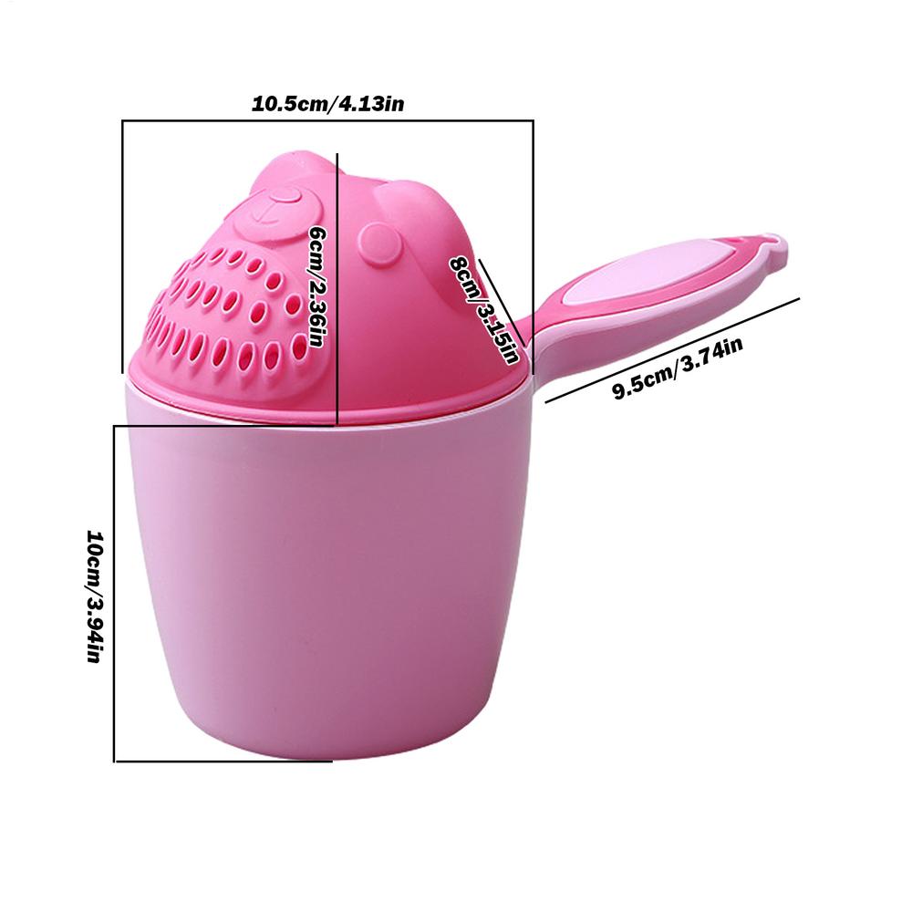 Bath Rinser Cup for Babies Cartoon Bear Baby Bath Rinse Cup with Handle Rinsing Water Scoop for Protecting Infant Toddlers Eyes