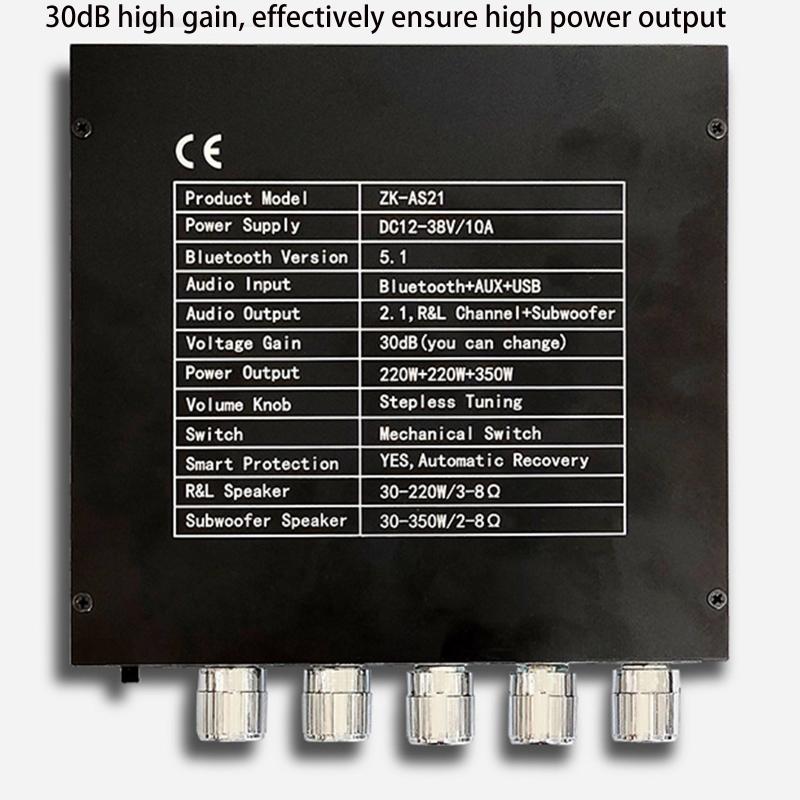 Metal Bass AMP TPA3251 Subwoofer Amplifier Board 2.1 Channel 220Wx2+350W Audio Stereo Amplifier Board Easy Installation