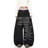 VibeStreet American Large Size Letter Print Jeans Women's Vintage Loose Lazy Style Floor-Length Pants Straight Leg Jeans