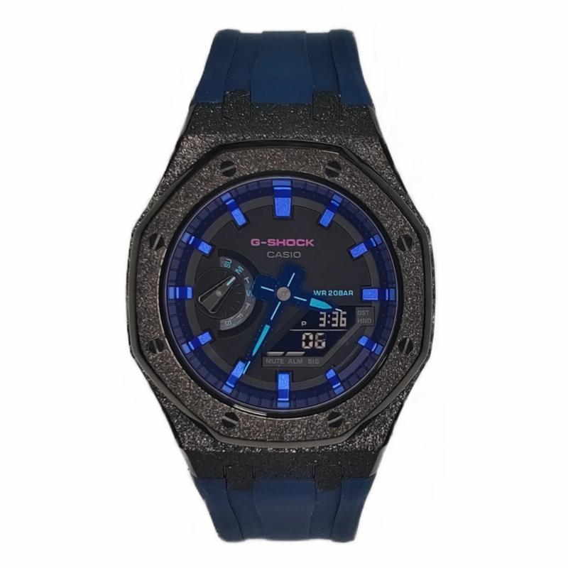 CASIO Men Liquid Crystal,Analog Dual Display Series 44mm Black Watch GA-2100-1A1(Watch3--)