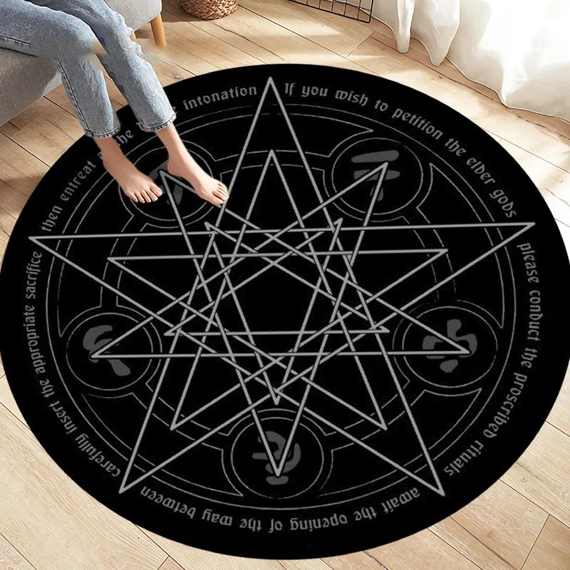 Fashion Magic Cartoon Puerto Round Rug Children's Room Magic Play Non-slip Washable Carpet for Children's Birthday Gift Carpet