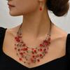 Southeast Asia Indian Ethnic Gemstone Beaded Earrings and Necklace Set