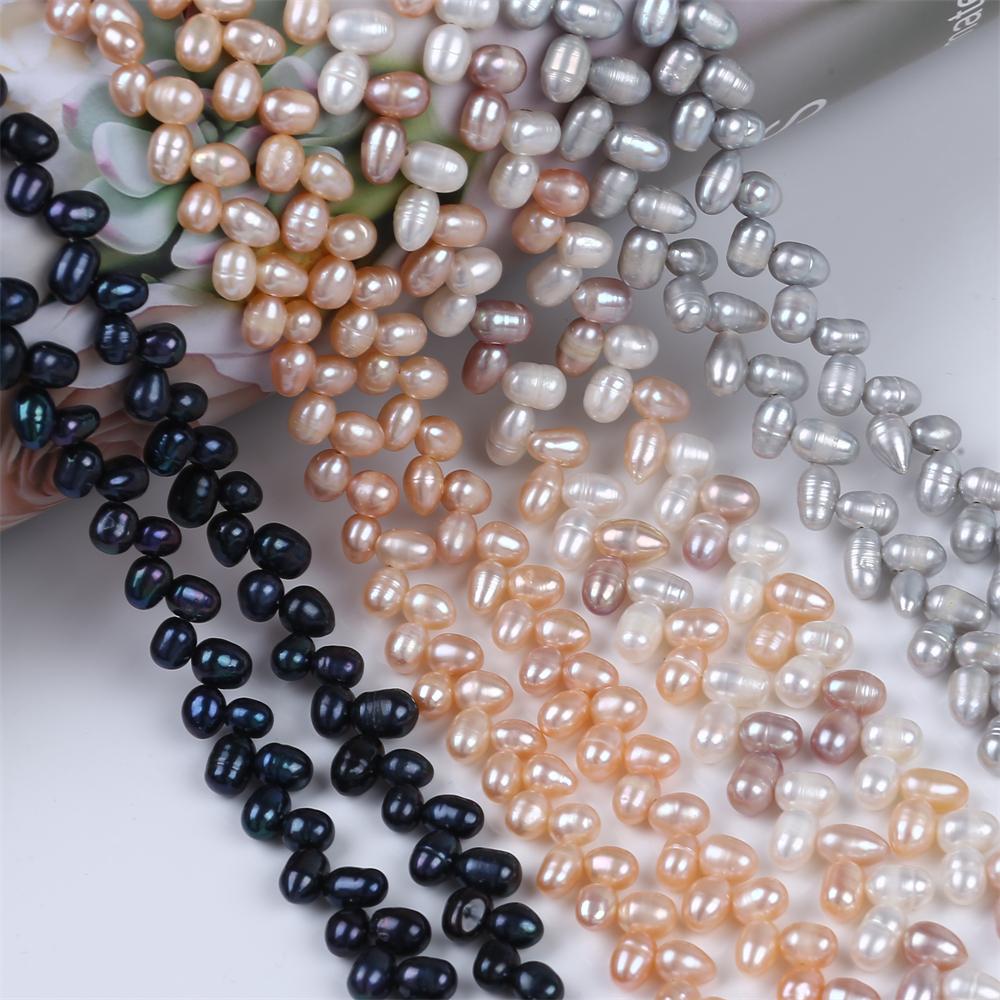 Pearl Rice Cover Satın alın 4-5mm rice shape freshwater pearl strand | Joom