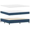 Boxspring Bed with Headboard Blue 200 x 200 cm Fabric