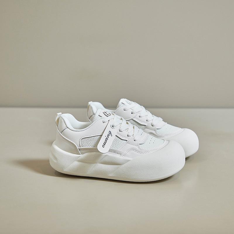 Women's Chunky Sneakers Slip On Platform PU Leather Casual Lace Up Sport Walking Shoes Comfortable Lightweight Running Sneakers Tennis Shoes for Women