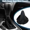 ACROPIX Car Shift Boot Cover Gear Shift Knob Boot Dust Cover Universal Faux Leather Black with Blue Line