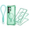 For Samsung S25 ULTRA Magnetic Transparent Three-in-one Mobile Phone Case with Strap