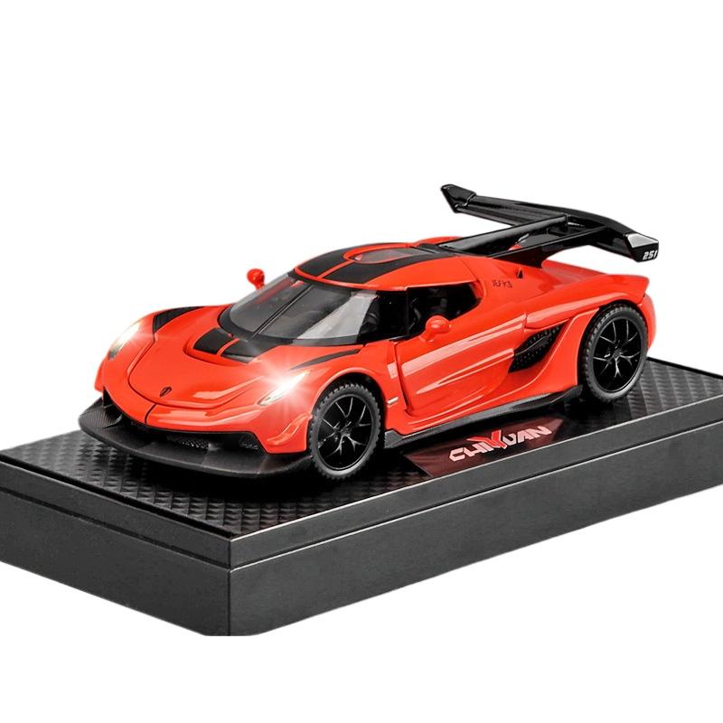 1/32 Legierung Druckguss Koenigsegg JESKO Sportwagen Modell Ton und Licht Rückzugsgürtel Basis Ornament Kinderspielzeug Geburtstagsgeschenk