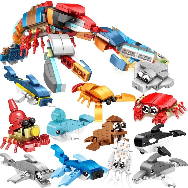 Funny Joy Insect Animals Figures Set Mini Building Blocks Toy Assembly 3D Constructor Micro Bricks For Kids Boys Present Plaything
