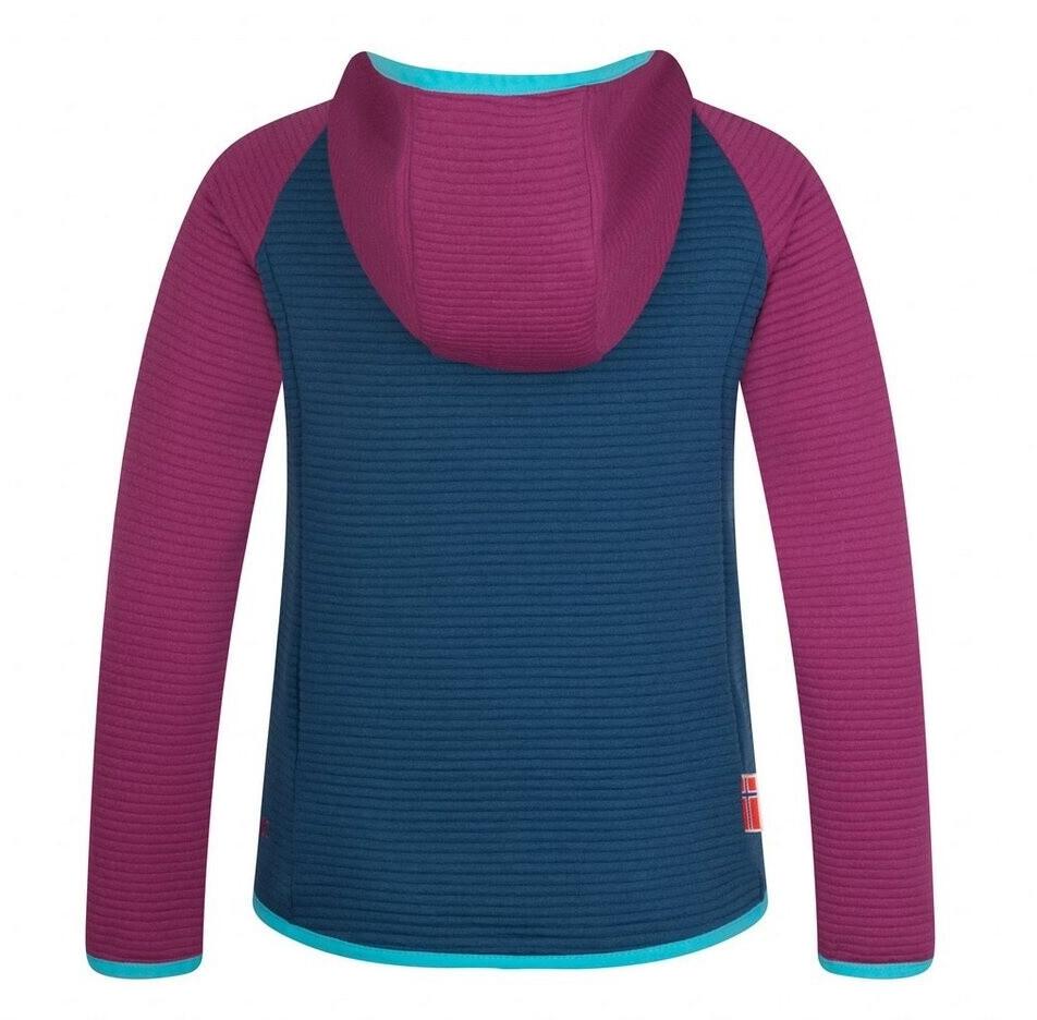 Fleece Jacket Trollkids Sirdal Purple Blackberry Madeira Lagoon