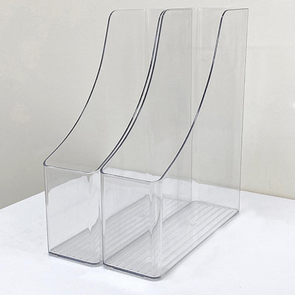 2Pcs Transparent Desk Organizer Clear File Holder for Magazines Books Papers Vertical Desktop Storage Box Office Home School Use China Mainland