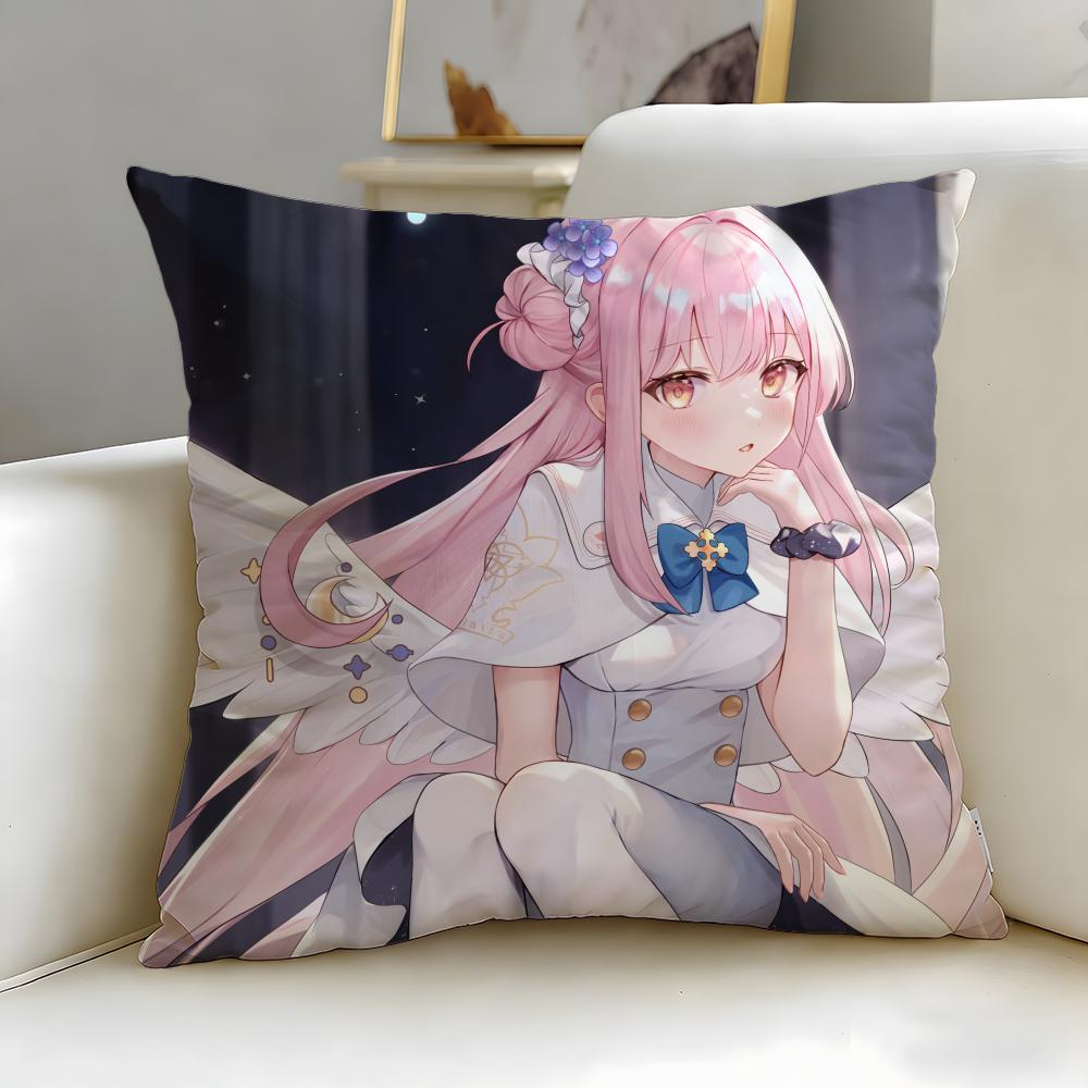 Popular Anime Character Misono Mika Cushion Cover Soft  EasyWash Pillow Case  Versatile for Couch Bed Travel and Office