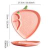 Nordic Creative Ceramic Tableware: Strawberry Design - Dinner, Soup, Steak, Dessert Plates & Two-Tier Serving Platter.
