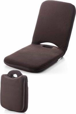 Sanwa Direct Compact Floor Chair for Kotatsu, 14-Level Reclining Adjustment, Foldable, Lightweight, Microfiber, Brown, 150-SNCF003BR