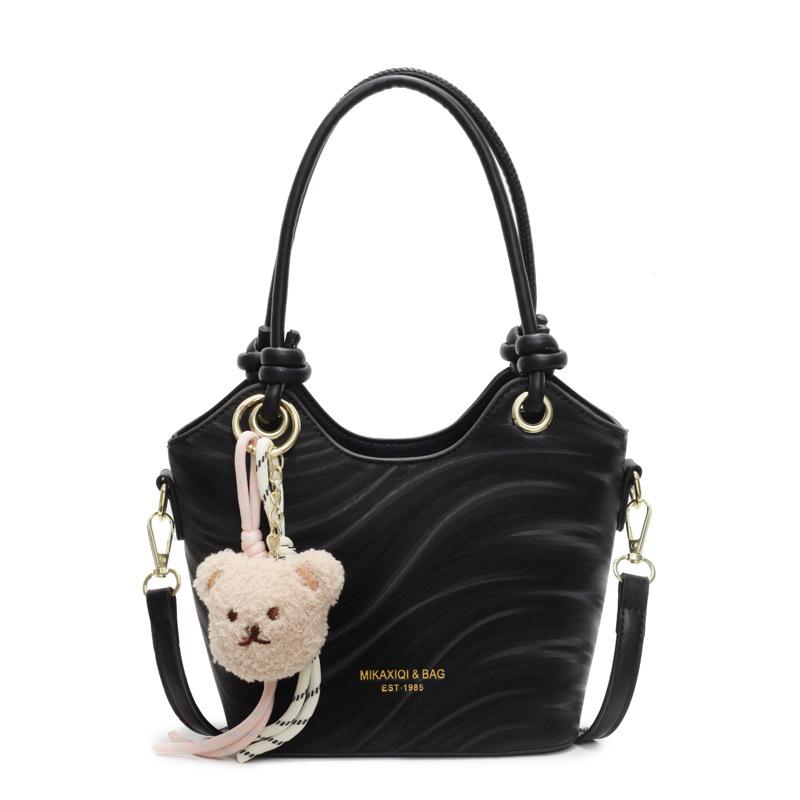 Wholesale New Product Premium Wave Pattern Simple Portable Bucket Bag Women's Leisure Work Commuter Versatile Messenger Bag