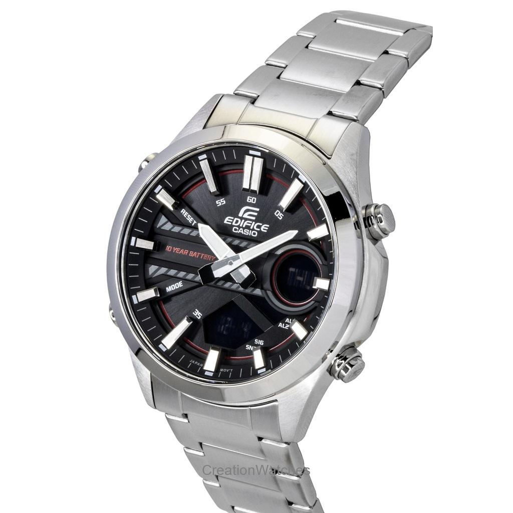 Casio Edifice Analog Digital Stainless Steel Black Dial Quartz EFV-C120D-1A4 100M Men's Watch