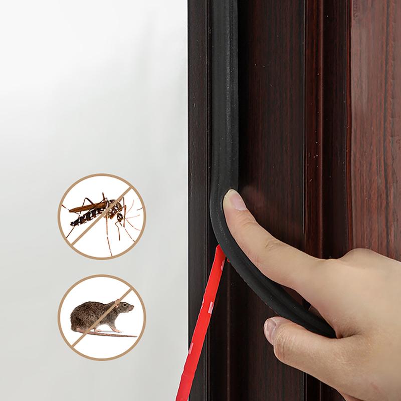 6Meters D/E/I Type Door Window Sealing Strip Silicone Rubber Weather Strip Self-adhesive Tape Anti-collision Insulation Seal