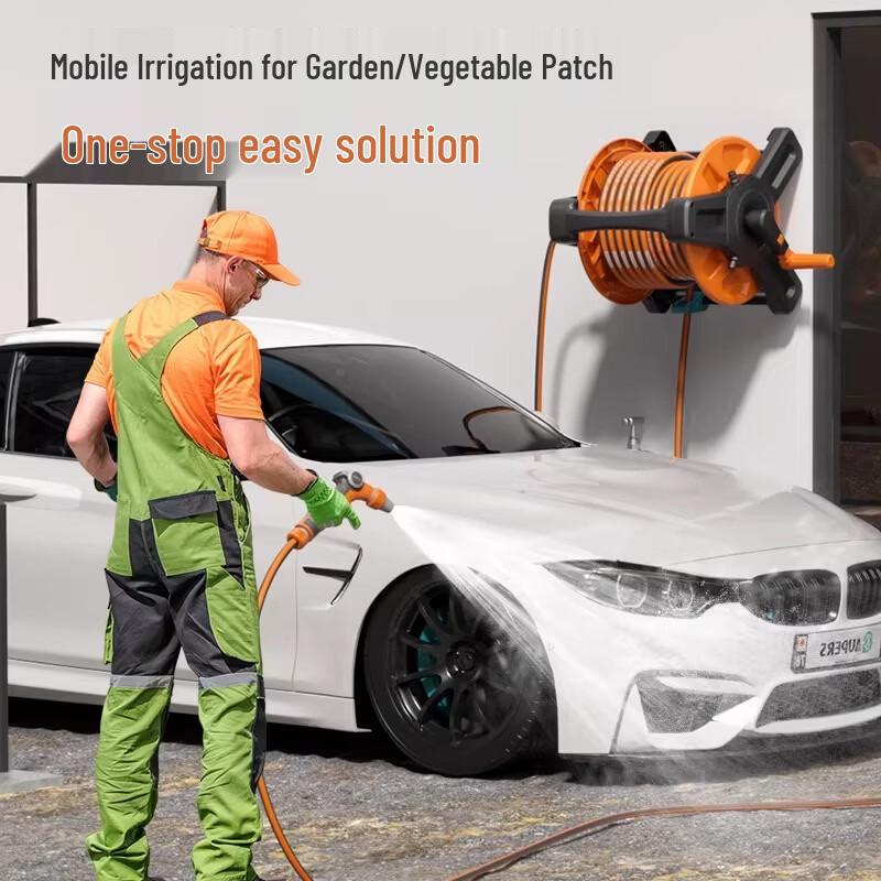 TLXT Car Wash High-Pressure Water Gun with Hose Reel Set