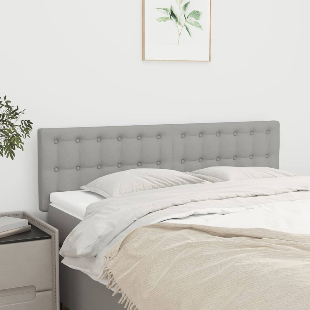 Vidaxl Bed Headboards, 2 Pcs, Light Gray, 72X5X78/88 Cm, Fabric