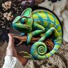 Metal Sign Art 2D Round Chameleon Personalized Wall Decor Gift Office Home Halloween Room Decor Kitchen Bathroom Bedroom Living