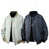 Versatile Coat Minimalist Spring and Autumn Jacket Men's Baseball Suit Men Floral PU Leather Flight Suit Loose Breathable Work Casual Jacket