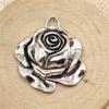 Vintage Rose Flower Pendant Necklace Handmade Flower Beads with Loop DIY Jewelry Making Flower Beads Dangle Pendants