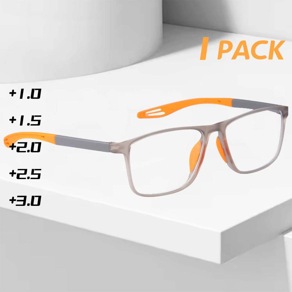 1PC Fashion TR90 Reading Glasses for Men Spring Leg Sports Presbyopia Glasses Anti Blue Light Glasses