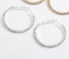 Korean Chic Luxury Diamond C-Shape Hoop Earrings