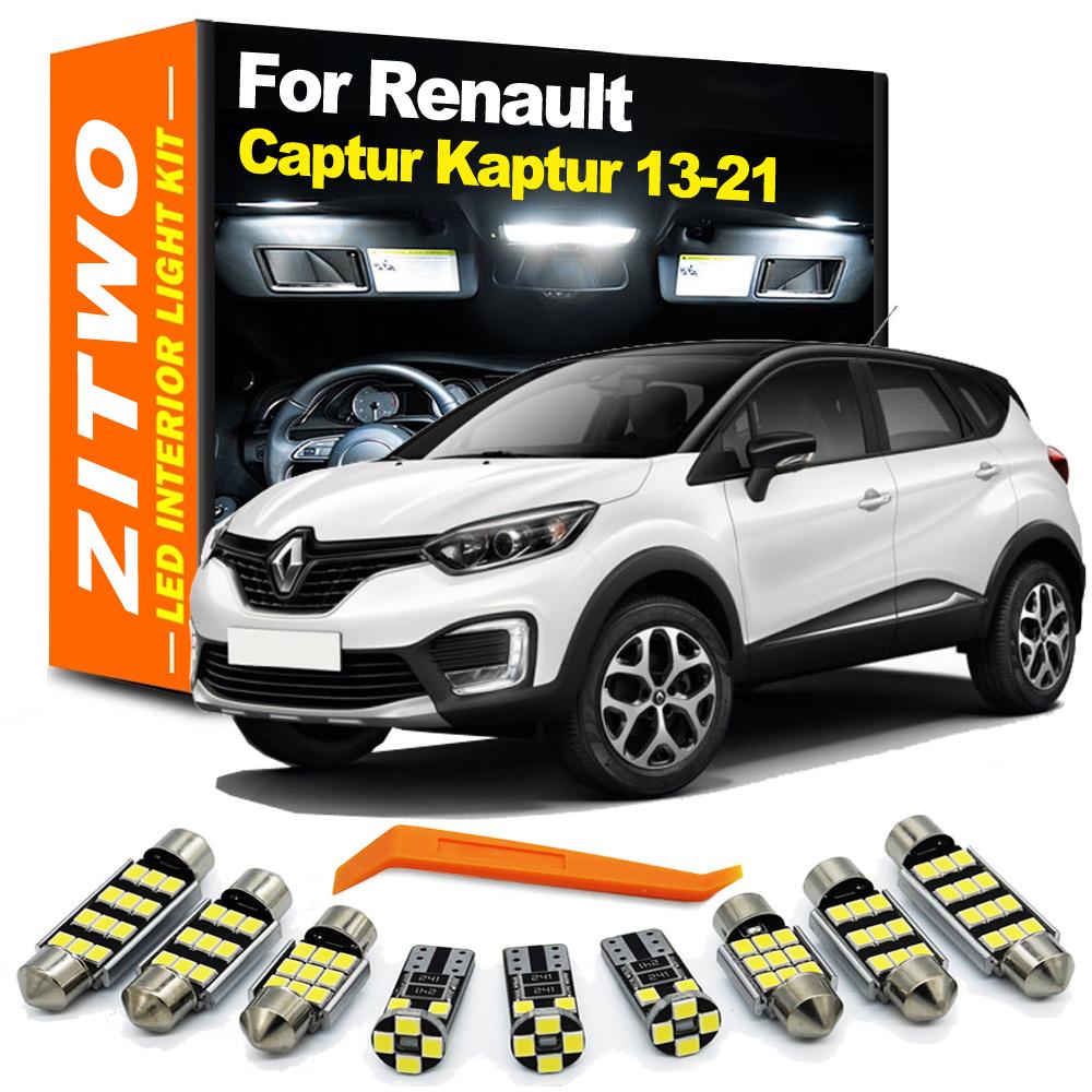 ZKMD1 ZITWO 10Pcs LED Interior Light For Renault Captur Kaptur 2013 2014 2015 2016 2017 2018 2019 2020 2021 License Plate Bulb Kit