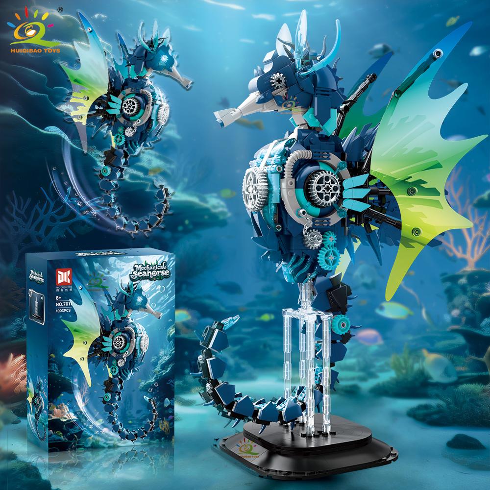 Non-Toxic Moc Technicial Seahorse Model Building Block Machinery Marine Series Brick Construction Toy For Children Home Decortion