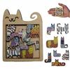Unikátní dřevěné puzzle ve tvaru kočky Nepravidelné Obtížný hlavolam Vzdělávací hračky Kreativní Ideální dárek pro teenagery Chlapce Dívky