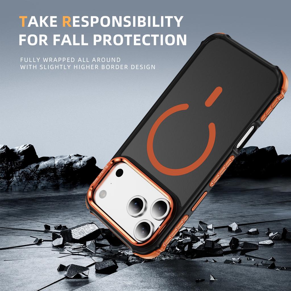 For iPhone 17 Pro Max Case with Lens Kickstand Matte Phone Back Cover Compatible with MagSafe