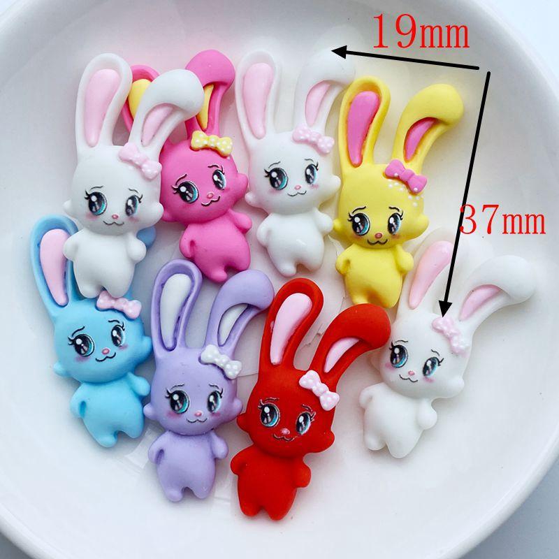 10Pcs New Cute Resin Mini Cartoon Rabbit Series Flat Back  Scrapbooking DIY Jewelry Craft Decoration Accessories