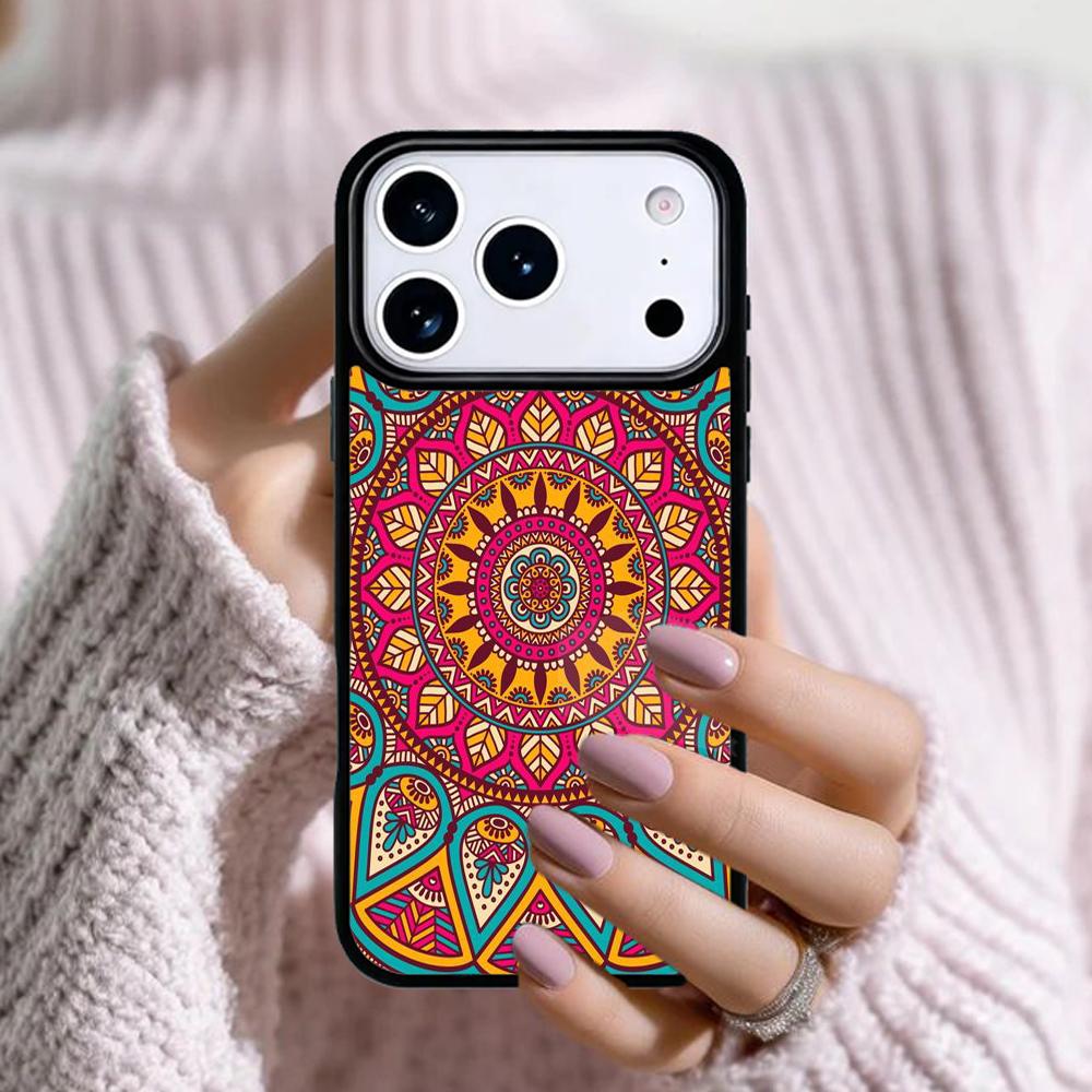 Beautiful Painting Mandala Flower Phone Case For Apple iPhone 17 Air 16E 15 14 Plus 13 12 11 Pro Max Mini Funda Cover