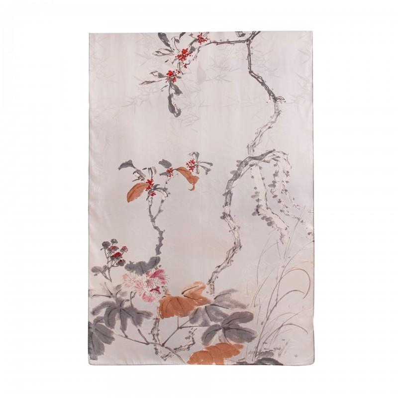 Silk Scarf Women Mulberry Shawl Gift Mom Fashionable Wrap Elegant Floral Design