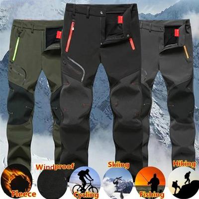 Heren Fleece Outdoor Warme Broek Softshell Winter Klimmen Wandelen Sport Training Broeken