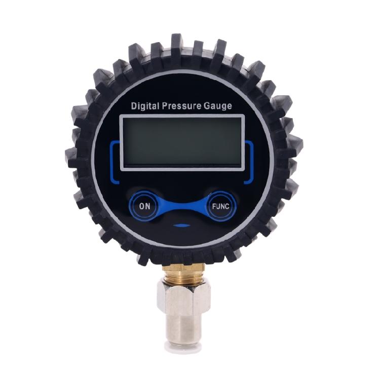Digital Pressure Gauge with 6mm Outside Diameter Hose Straight Plug Fitting