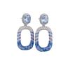 Silver Needle Luxury Rhinestone Hollow Square Stud Earrings - High-End Niche Design for Women