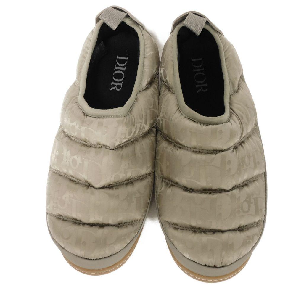Used 10656 Snow Slippers 3SA089ZHN_H161 7897 43 All-Over Logo Calfskin Rubber 11" Oblique Quilted Nylon Beige Men's