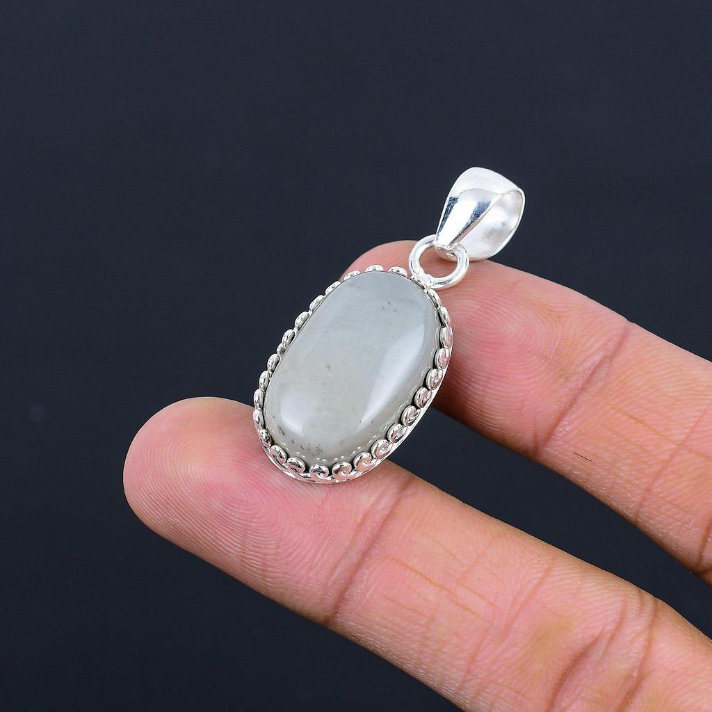 Oval Natural Polychrome Jasper Sterling Silver Bezel Sister Birthday New Pendant