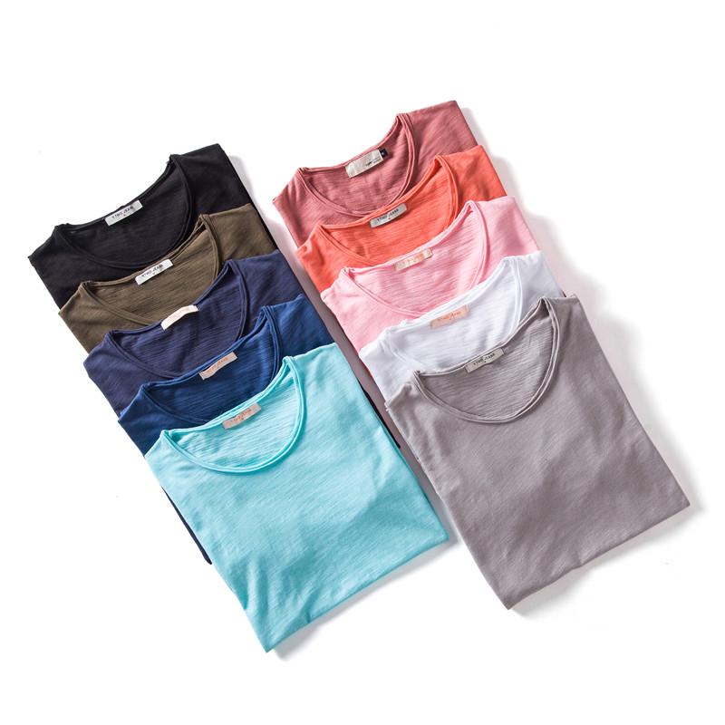 5PCS/SET Summer 100% Cotton O-neck Mens T-shirts Casual Style Short Sleeve Solid T Shirt Men 10 Colors Male Tops Tees