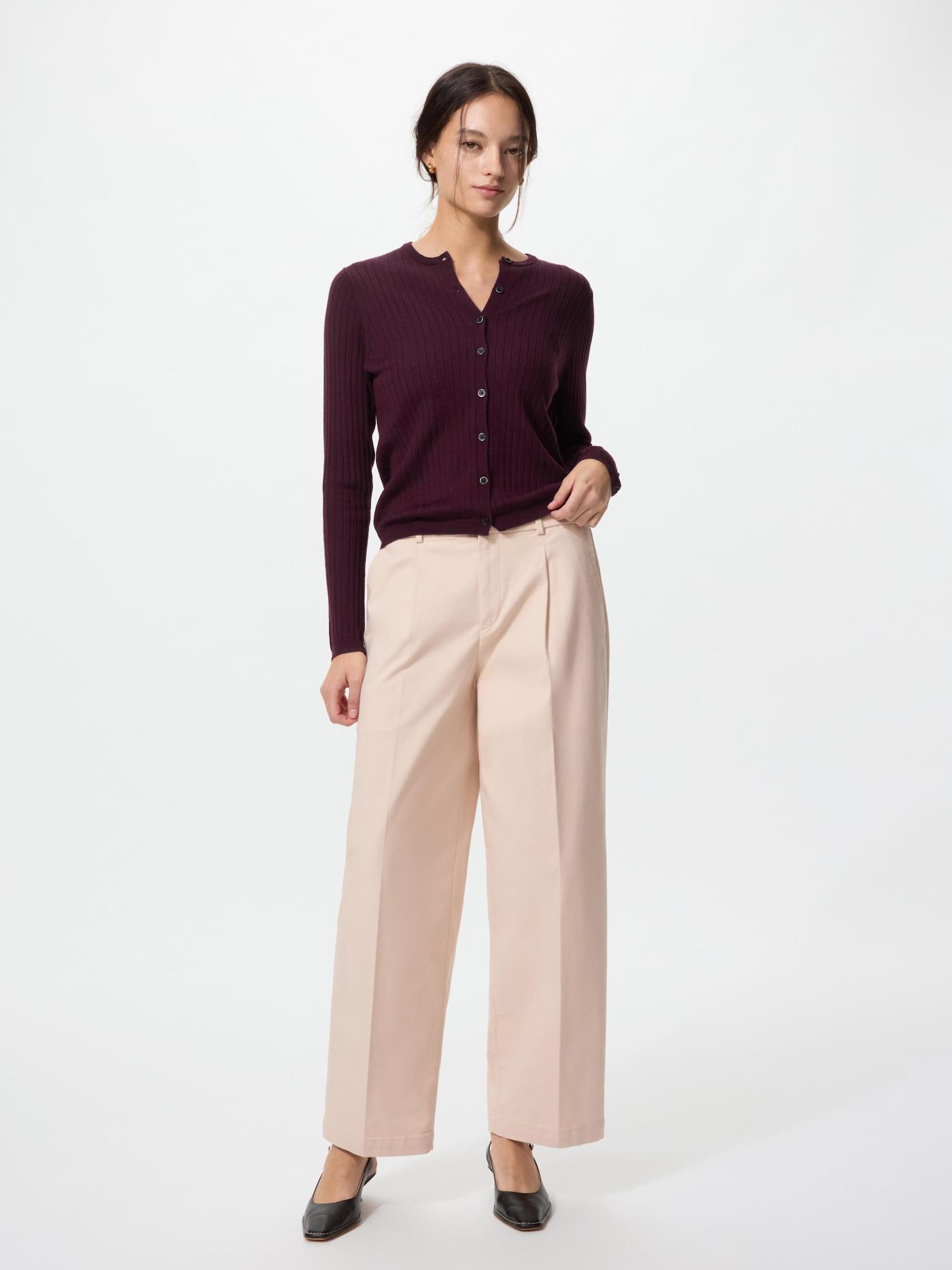 

Uniqlo Japan Tuck Wide Pants Cotton 10 PINK/XXL